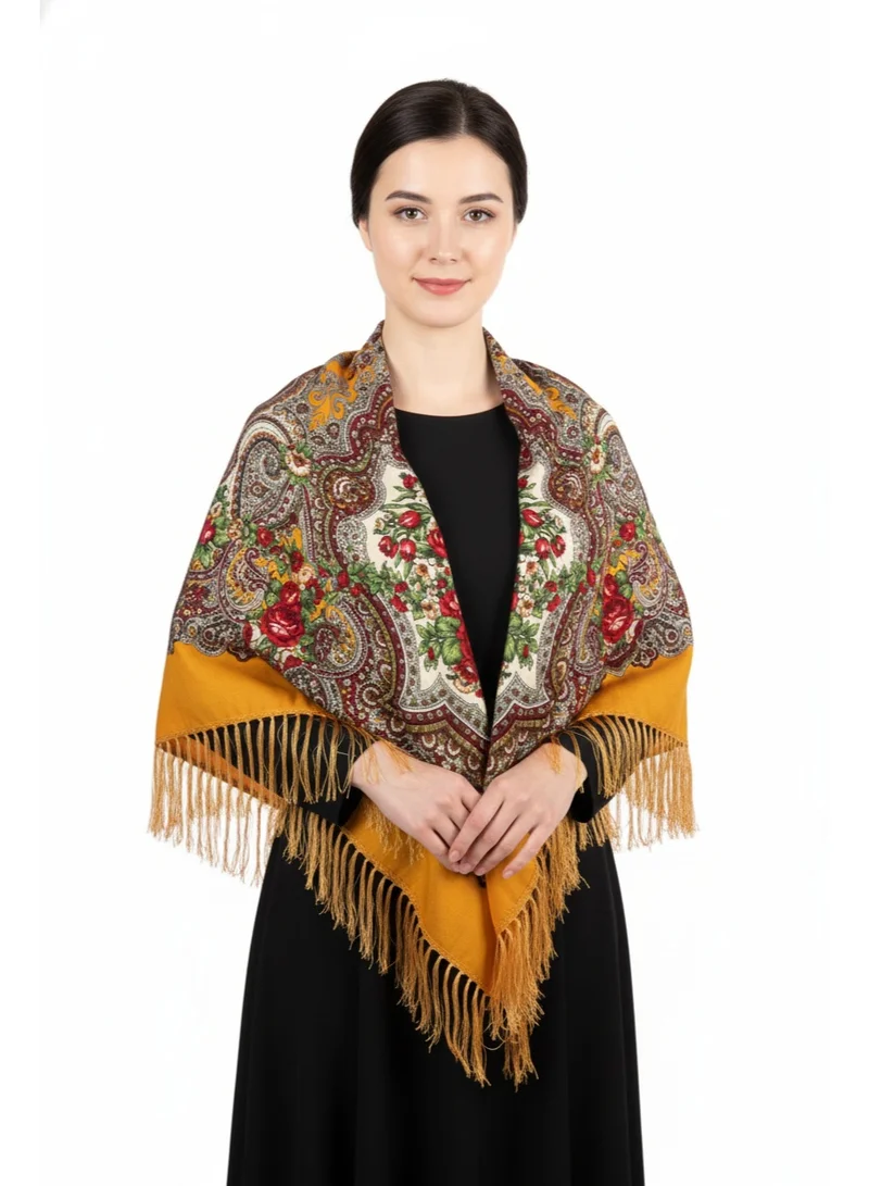 Bidani Royal Crimson Garden Shawl – Pavlovo Classic style